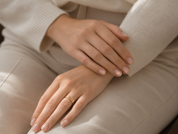 clean minimalist nude manicure aesthetic