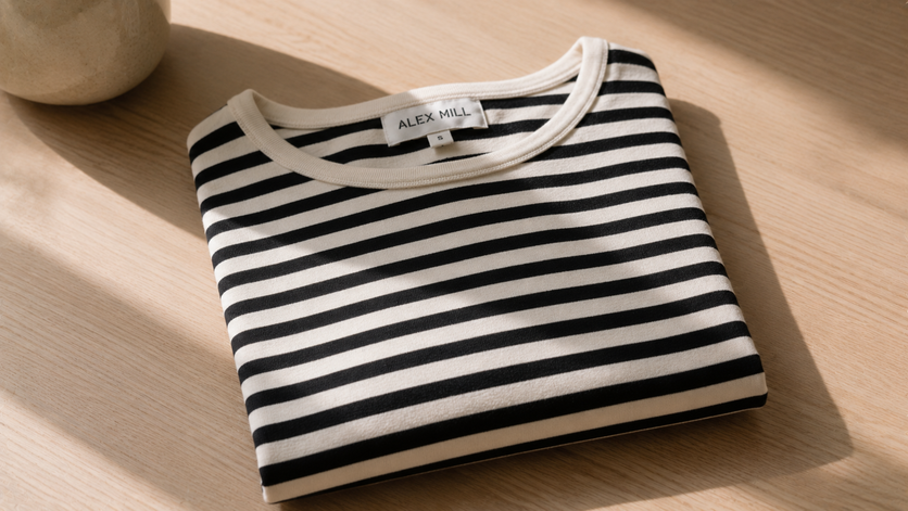 classic breton striped top folded minimalist