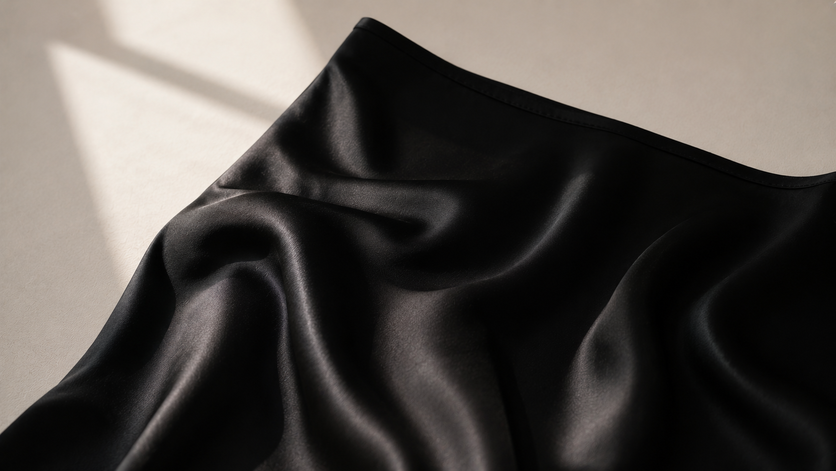 black silk slip skirt aesthetic texture