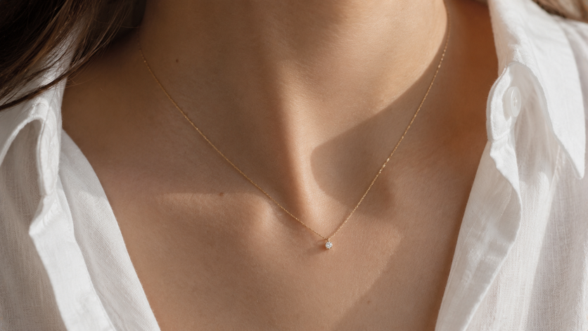 delicate gold pendant necklace everyday jewelry