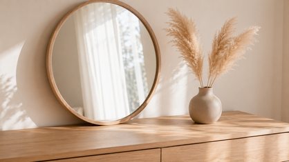 clean clutter free minimalist wooden dresser