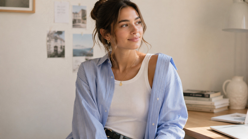 oversized button down shirt layering college outfit