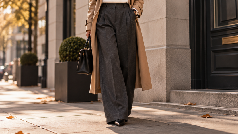 tailored wide leg trousers minimal fashion